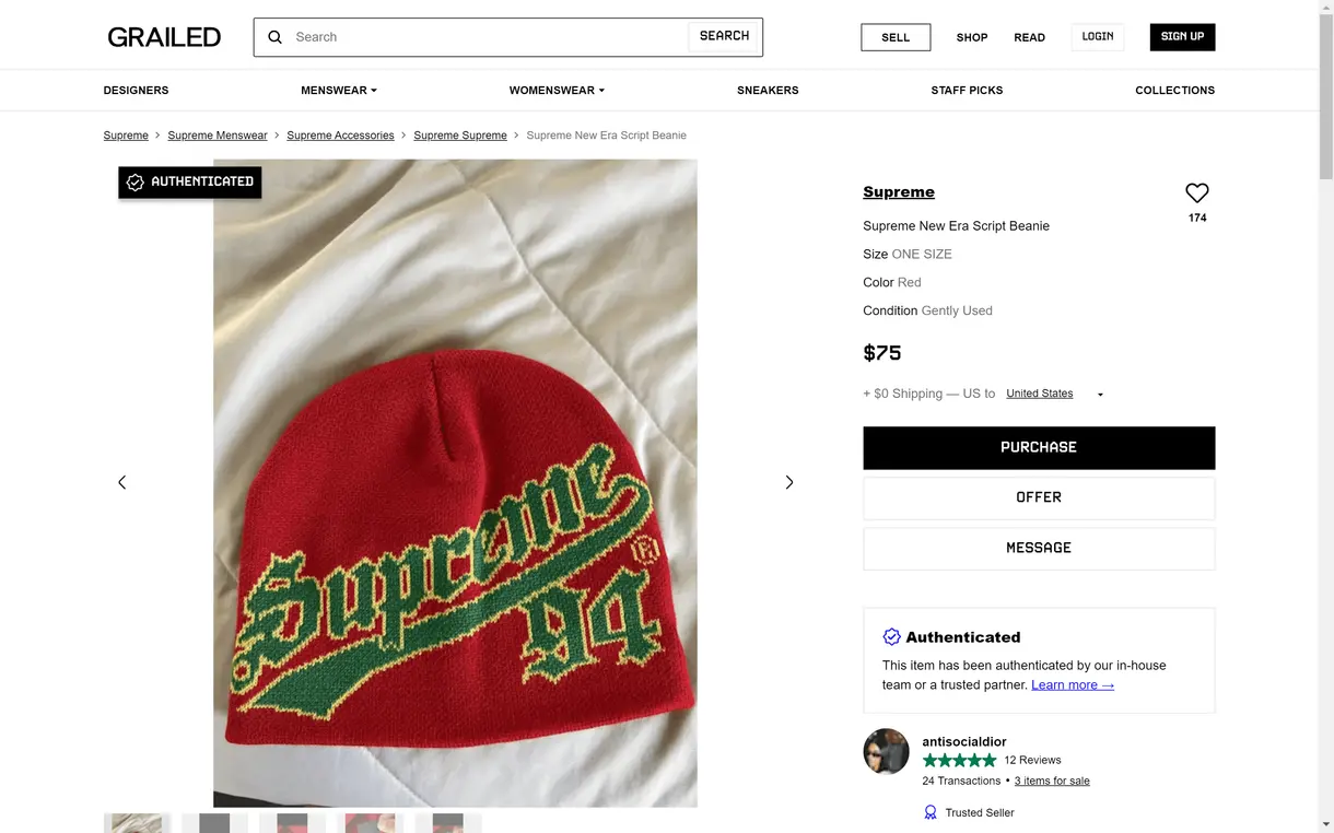 Grailed screenshot 13
