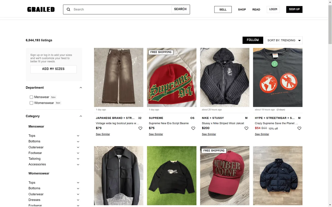 Grailed screenshot 13