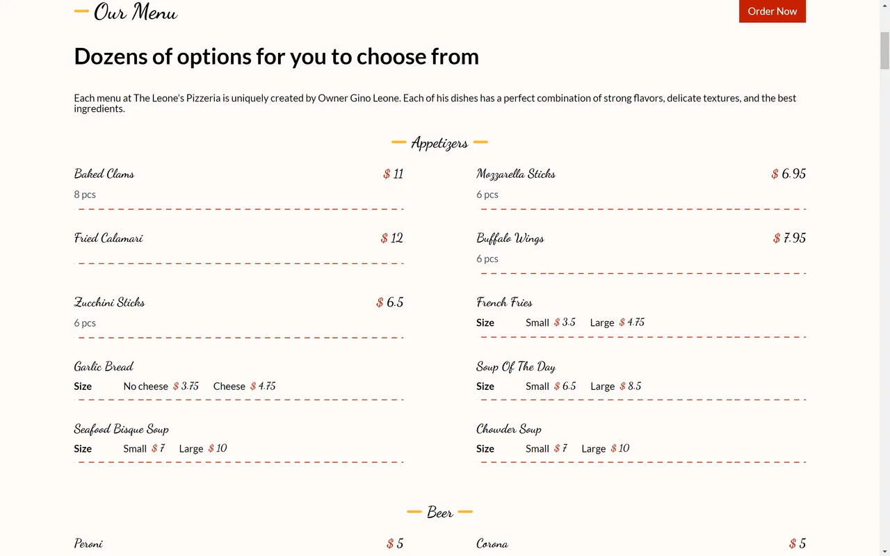 Leones Pizzeria screenshot 3